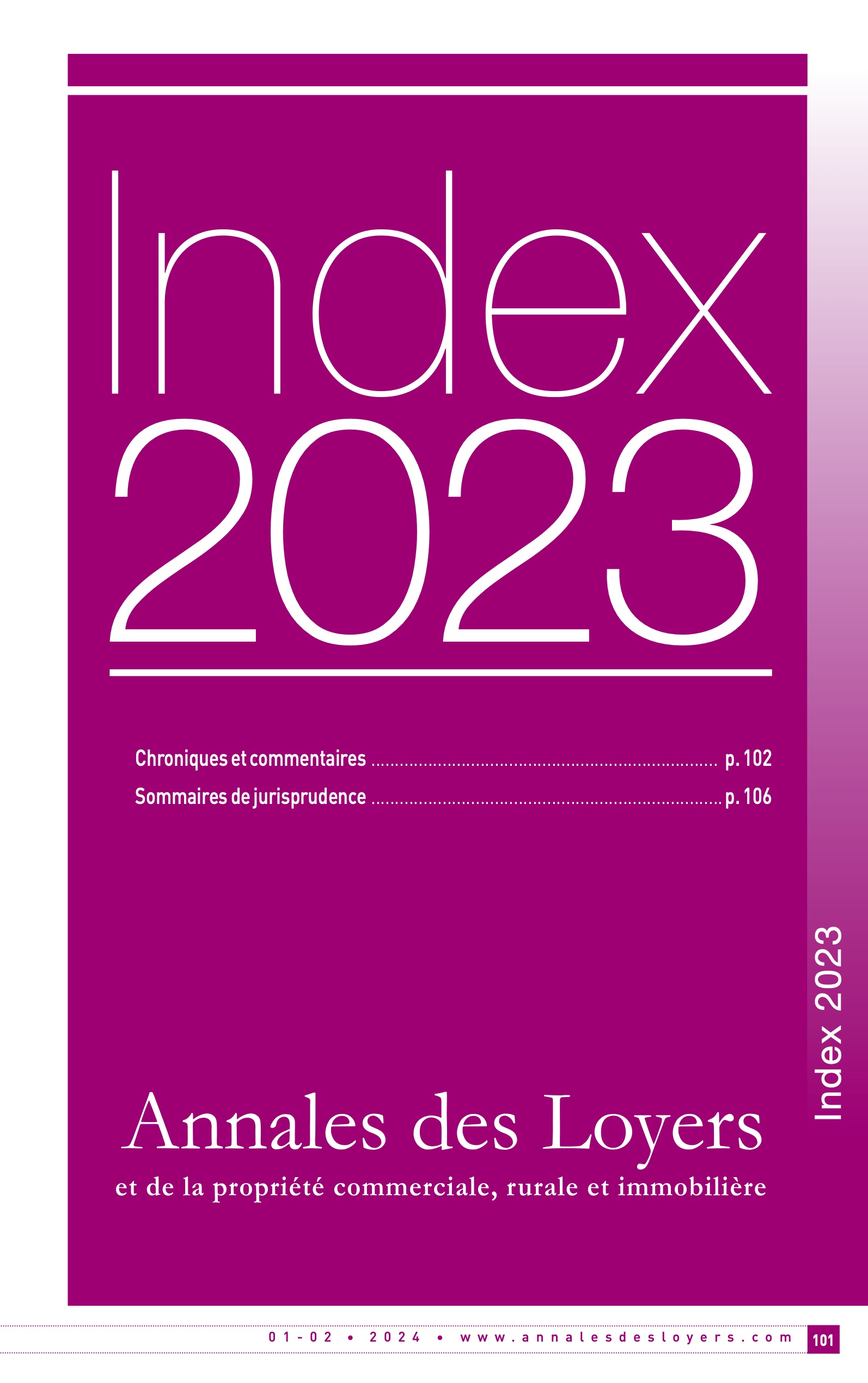 Index Annales des loyers 2023