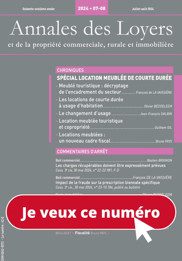 Annales des loyers n°07-08 de Juillet-Août 2024