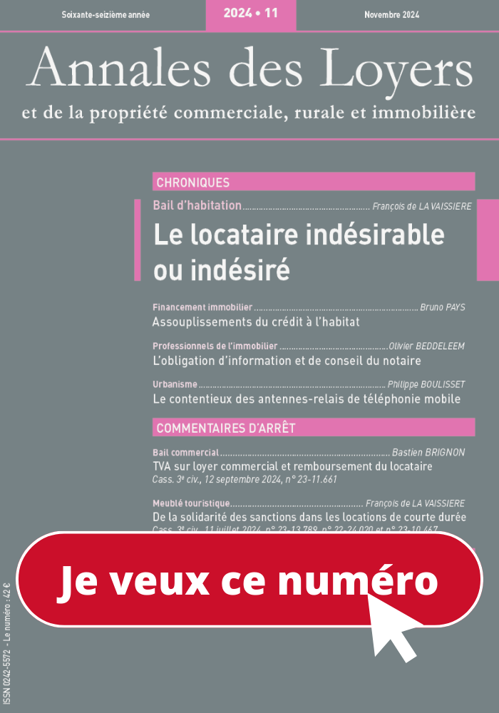 Annales des loyers n°11- Novembre 2024